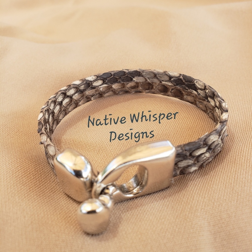 Genuine python leather bracelet